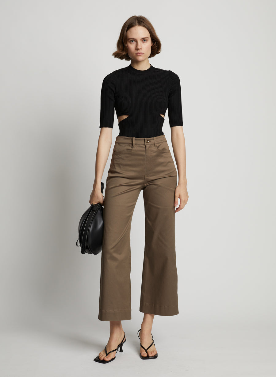 Proenza Schouler White Label Rib Knit Cut Out Sweater