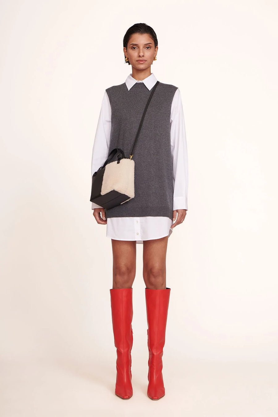 Staud Ida Mini Shearling Tote