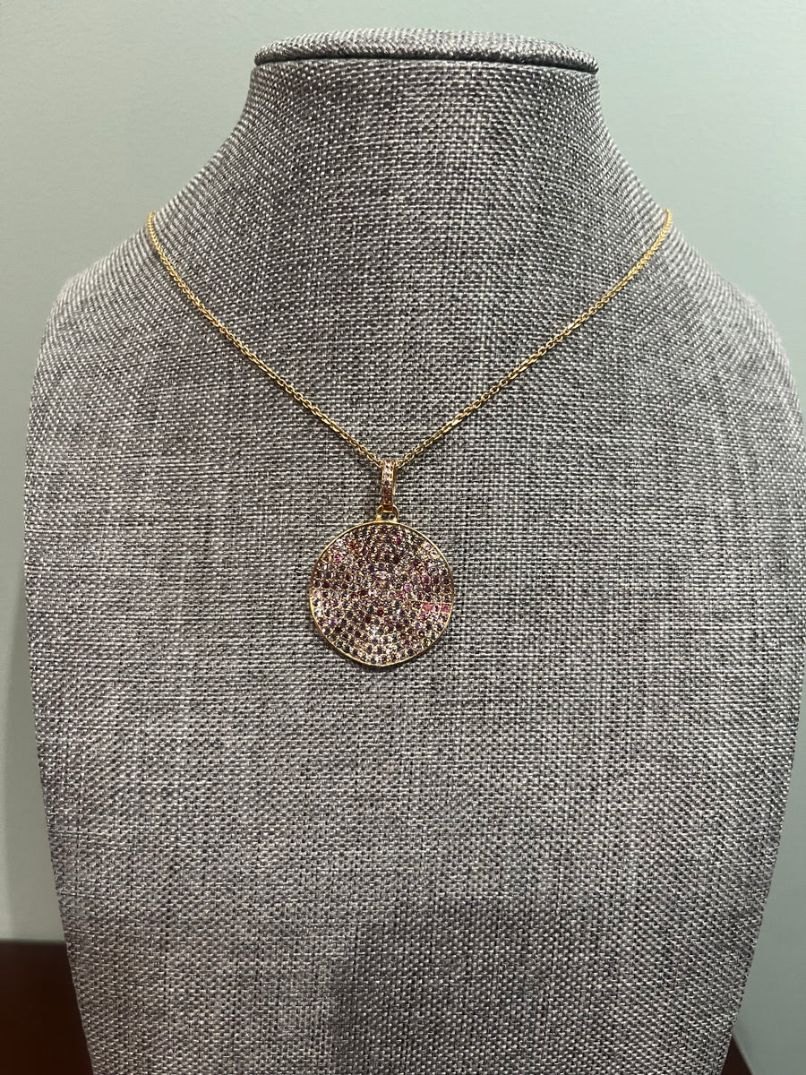 Paula Rosen Multi Tourmaline Gold Disc