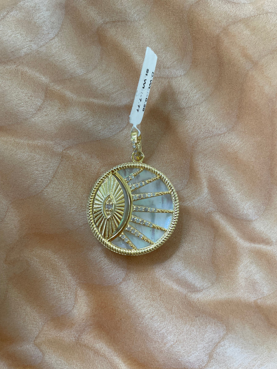 Paula Rosen Mother of Pearl Sun/Eye Pendant
