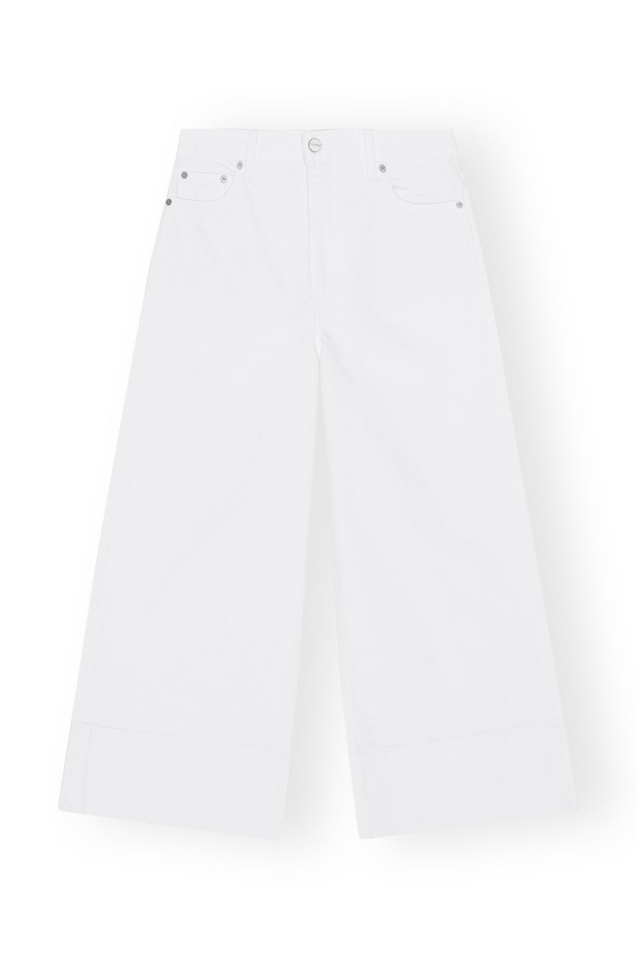 Ganni White Denim Cropped Jeans