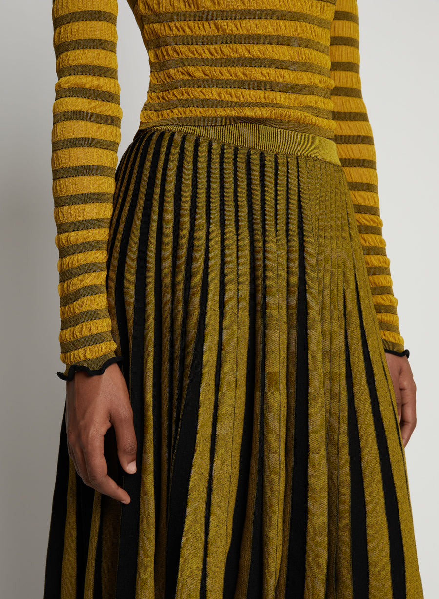 Proenza Schouler White Label Sheer Stripe Knit Skirt
