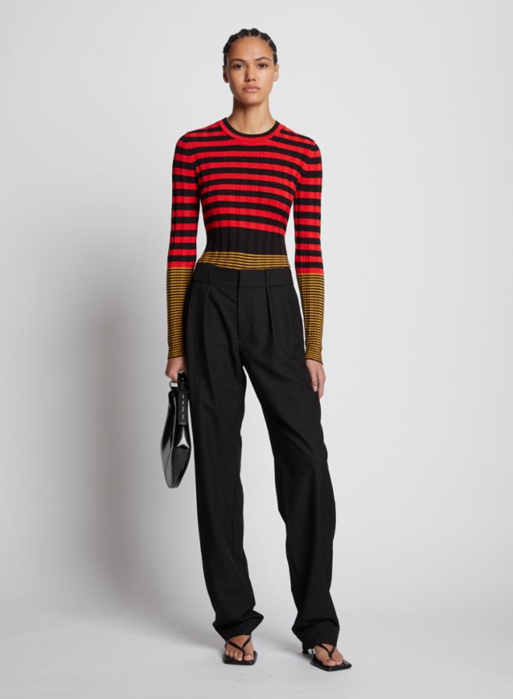 Proenza Schouler White Label Slinky Stripe Sleeve Sweater
