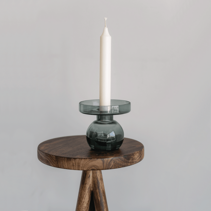 BIDK Home Candle Holder Both Sides Recycled Glass